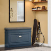 SoBuy FSR82-L-B Scarpiera Salvaspazio Slim con Seduta - Panca Scarpiera da Ingresso Contenitore in Legno, Mobile Ingresso per Scarpe, Regolabile, 75x24x52 cm, Blu