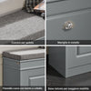SoBuy FSR82-L-HG Scarpiera Salvaspazio Slim con Seduta - Panca Scarpiera da Ingresso Contenitore in Legno, Mobile Ingresso per Scarpe, Regolabile, Grigio, L75*P24*A51 cm