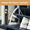 SoBuy FSR94-B Scarpiera Salvaspazio Slim Mobiletto da Ingresso 3 Ante a Ribalta, Scarpiera in Legno, Armadio Portascarpe per Ingresso, Corridoio o Camera da Letto Blu 53 * 24 * 118cm