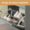 SoBuy FSR94-HG Scarpiera Salvaspazio Slim Mobiletto da Ingresso 3 Ante a Ribalta, Armadio Portascarpe Scarpiera Moderna per Ingresso Corridoio o Camera da Letto 53x24x117cm Griogio
