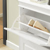 SoBuy FSR94-W Scarpiera Salvaspazio Slim Mobiletto da Ingresso 3 Ante a Ribalta, Armadio Portascarpe Scarpiera Moderna per Ingresso, Corridoio o Camera da Letto 53x24x117cm Bianca