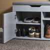 SoBuy FSR96-DG Scarpiera Ingresso Salvaspazio - Panca Scarpiera Contenitore con Seduta Imbottita, Ripiani Regolabili, Design Moderno - Porta Scarpe per Corridoio e Casa, 150kg, 100x34x47cm, Grigio
