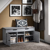 SoBuy FSR96-DG Scarpiera Ingresso Salvaspazio - Panca Scarpiera Contenitore con Seduta Imbottita, Ripiani Regolabili, Design Moderno - Porta Scarpe per Corridoio e Casa, 150kg, 100x34x47cm, Grigio