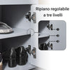 SoBuy FSR96-DG Scarpiera Ingresso Salvaspazio - Panca Scarpiera Contenitore con Seduta Imbottita, Ripiani Regolabili, Design Moderno - Porta Scarpe per Corridoio e Casa, 150kg, 100x34x47cm, Grigio