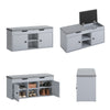 SoBuy FSR96-DG Scarpiera Ingresso Salvaspazio - Panca Scarpiera Contenitore con Seduta Imbottita, Ripiani Regolabili, Design Moderno - Porta Scarpe per Corridoio e Casa, 150kg, 100x34x47cm, Grigio