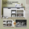 SoBuy FSR96-W Scarpiera da Ingresso Panca con due cuscini - Panca Contenitore Salvaspazio con Vano Portaoggetti - Bianco 100x48x34 cm - 136kg di Portata per Corridoio, Soggiorno, Camera da Letto