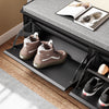 SoBuy FSR98-XL-SCH Panca Scarpiera da Ingresso - Scarpiera Salvaspazio Slim in Legno, Panca Contenitore per 8-10 Paia di Scarpe, 158kg di Carico, Nero, 100x26x46cm