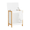 SoBuy FSS66-WN Cesto portabiancheria sporca Mobile bagno Mobiletto salvaspazio L50*P30*A60 cm bianco e legno