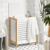 SoBuy FSS66-WN Cesto portabiancheria sporca Mobile bagno Mobiletto salvaspazio L50*P30*A60 cm bianco e legno