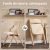 SoBuy FST40-Wx2, Lotto da 2 Sedie Pieghevoli da Pranzo con Seduta e Schienale Imbottiti, Design Elegante e Salvaspazio Sedie Pieghevoli da Interno, Perfette per Cucina, Ufficio ed Esterno, Bianco