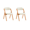 SoBuy FST92-Wx2, Sedia Pieghevole in Legno Set da 2 Poltrona Imbottita da Cucina, Sedie da Interno per Ufficio, Balcone, Giardino – Sedie Pieghevoli Salvaspazio Richiudibili in Faggio, Bianco