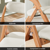 SoBuy FST92-Wx2, Sedia Pieghevole in Legno Set da 2 Poltrona Imbottita da Cucina, Sedie da Interno per Ufficio, Balcone, Giardino – Sedie Pieghevoli Salvaspazio Richiudibili in Faggio, Bianco