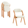 SoBuy FST92-Wx2, Sedia Pieghevole in Legno Set da 2 Poltrona Imbottita da Cucina, Sedie da Interno per Ufficio, Balcone, Giardino – Sedie Pieghevoli Salvaspazio Richiudibili in Faggio, Bianco