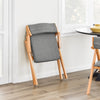 SoBuy FST98-HG Sedia Pieghevole in Legno con Cuscino – Sedie Giardino Pieghevoli e Sedie Impilabili da Interno, Sedia da Giardino Pieghevole per Ufficio Ospiti, Cucina o Balcone, Colore Grigio