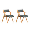 SoBuy FST98-SG Folding Wooden Chair with Cushion - Folding Garden Chairs and Indoor Stackable Chairs, Folding Garden Chair for Guest Office, Kitchen or Balcony, Dark Gray