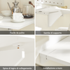 SoBuy FWT03-W Tavolo Pieghevole a Muro, Scrivania per Computer, Tavolo da Cucina Salvaspazio in Legno, Design Compatto e Multifunzionale, Perfetto per Piccoli Spazi Bianco