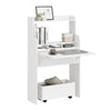 SoBuy Klappschreibtisch mit Box mit Rollen 64x25x98 cm FWT105-W