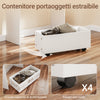 SoBuy Klappschreibtisch mit Box mit Rollen 64x25x98 cm FWT105-W