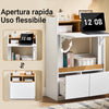 SoBuy FWT109-WN Scrivania Pieghevole Salvaspazio con Piano Richiudibile Tavolo da Lavoro per Ufficio e Casa Ideale per Cameretta, Studio Bianco-Naturale 63x67x93cm
