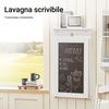 SoBuy FWT20-W Tavolo Pieghevole da Muro con Foglia Abbattibile Tavolo da Pranzo Allungabile con Lavagna Memo Tavolo Salvaspazio Pieghevole per Cucina, Ufficio e Piccoli Spazi Bianco 50 x 75 x 76 cm