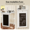 SoBuy FWT20-W Tavolo Pieghevole da Muro con Foglia Abbattibile Tavolo da Pranzo Allungabile con Lavagna Memo Tavolo Salvaspazio Pieghevole per Cucina, Ufficio e Piccoli Spazi Bianco 50 x 75 x 76 cm