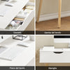 SoBuy FWT40-WN Scrivania Bianca con cassetti, Gambe in Legno di Pino, Scrivania Ufficio Compatta, Tavolo da Lavoro per Studio Cameretta e Camera da Letto, L90*P45*A77cm