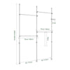SoBuy KLS03-II-HG, Telescopic Appendiabiti da Terra, Robusto Stand Appendiabiti con Aste, Armadio Aperto Regolabile per Camera da Letto, Porta Abiti Grigio