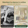 SoBuy KLS04-II-HG Telescopic Appendiabiti da Terra, Robusto Stand Appendiabiti con Aste e Ripiani, Armadio Aperto Regolabile per Camera da Letto, Porta Abiti Grigio