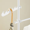 SoBuy KLS04-II-W, Telescopic Appendiabiti da Terra, Robusto Stand Appendiabiti con Aste e Ripiani, Armadio Aperto Regolabile per Camera da Letto, Porta Abiti Bianco