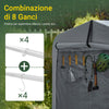 SoBuy KLS11-L-DG Casetta da Giardino, Tenda Esterno Impermeabile, Rimessa Moto con Ganci, Garage per Biciclette e Attrezzi, Deposito Bici, Spazio di Stoccaggio, Grigio, 159x219x165 cm