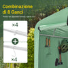 SoBuy Casetta da Giardino, Tenda Esterno Impermeabile, Rimessa Moto con Ganci, Garage per Biciclette e Attrezzi, Deposito Bici, Spazio di Stoccaggio, Verde, 159x219x165 cm, KLS11-L-GR