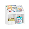 SoBuy KMB01-II-W Libreria Montessori per Bambini Scaffale Portagiochi 3 Ripiani+2 Contenitori Aperti Armadietto Cameretta Bianco Sicuro Libreria Giocattoli per Bambini in Legno Bianco 68x30x68 cm