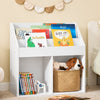 SoBuy KMB01-II-W Libreria Montessori per Bambini Scaffale Portagiochi 3 Ripiani+2 Contenitori Aperti Armadietto Cameretta Bianco Sicuro Libreria Giocattoli per Bambini in Legno Bianco 68x30x68 cm