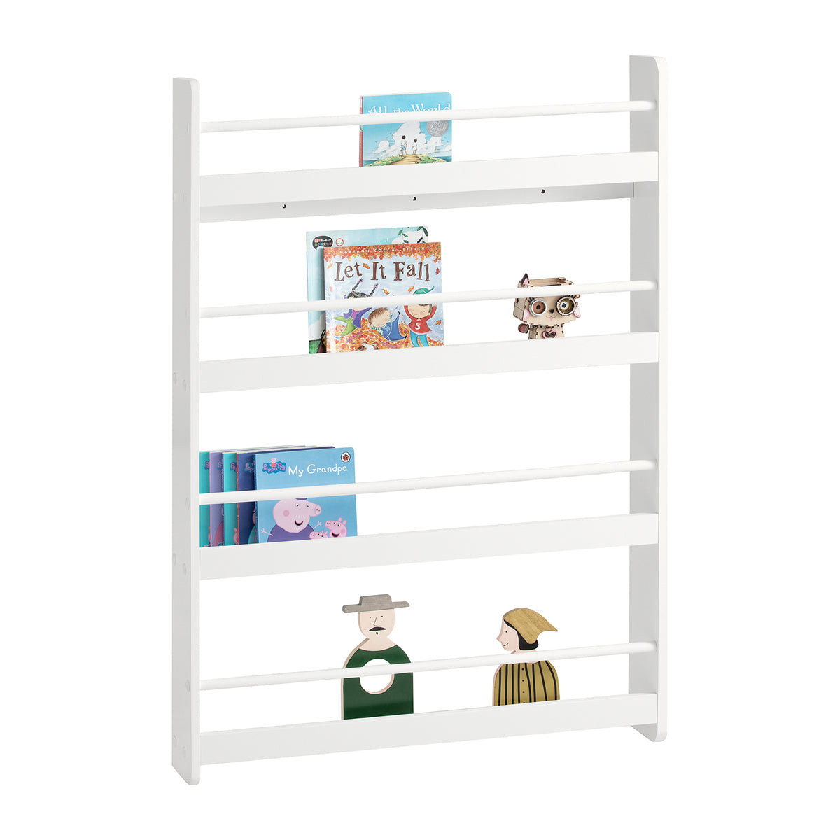 Libreria Bambini Con 3 Ripiani - Bianco, 73x30x80 Cm, Regolabile - Foto 2
