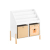 SoBuy Libreria montessoriana per Bambini Scaffale portagiochi Portariviste con 2 vani portaoggetti Bianco 65x30x70cm KMB115-W