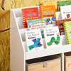 SoBuy Libreria montessoriana per Bambini Scaffale portagiochi Portariviste con 2 vani portaoggetti Bianco 65x30x70cm KMB115-W
