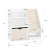 SoBuy KMB119-W Libreria Montessori per Bambini con 3 Ripiani e 1 Cesta Scaffale Portagiochi Bambini Libreria da Terra Salvaspazio e Multifunzione Bianco 80x40x80cm