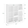 SoBuy KMB120-W Libreria Montessoriana per Bambini Scaffale Portagiochi con 9 Scomparti Aperti Libreria da Terra per Cameretta 95x34x105 cm Bianco