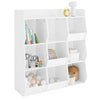 SoBuy KMB120-W Libreria Montessoriana per Bambini Scaffale Portagiochi con 9 Scomparti Aperti Libreria da Terra per Cameretta 95x34x105 cm Bianco