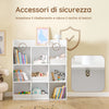 SoBuy KMB120-W Libreria Montessoriana per Bambini Scaffale Portagiochi con 9 Scomparti Aperti Libreria da Terra per Cameretta 95x34x105 cm Bianco