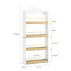 SoBuy KMB121-WN, Libreria Montessoriana per Bambini Porta Libri Bambini a 4 Ripiani Libreria Verticale Portagiochi Cameretta Bambina Bianco e Naturale 60x15x130.5 cm