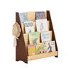 SoBuy KMB32-N Libreria Montessoriana per Bambini Scaffale Portagiochi Libreria da Terra Portariviste con 4 scomparti e 2 ganci Porta Giochi Bambini Contenitori Naturale 91x30x89 cm