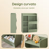 SoBuy KMB55-K-GR Libreria Montessoriana per Bambini - Scaffale Portagiochi con 5 Scomparti Aperti - Libreria da Terra per Cameretta Verde 80x34x104 cm