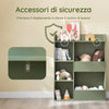 SoBuy KMB55-K-GR Libreria Montessoriana per Bambini - Scaffale Portagiochi con 5 Scomparti Aperti - Libreria da Terra per Cameretta Verde 80x34x104 cm