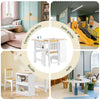 SoBuy KMB60-WN Tavolino Bambini con 1 Sedia, Set Tavolo e Sedie per Bambini Multiattività con 2 Ripiani, Tavolo Disegno e Gioco, Sedia Scrivania Cameretta Bianco e Naturale 80x50x66cm