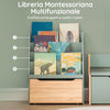 SoBuy KMB95-GR Libreria montessoriana per bambini Scaffale portagiochi con contenitore Portariviste Verde 62x30x80cm