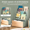 SoBuy KMB95-GR Libreria montessoriana per bambini Scaffale portagiochi con contenitore Portariviste Verde 62x30x80cm