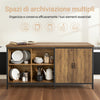 SoBuy KNL01-F Isola Cucina Mobiletto di Stoccaggio, Credenza Multifunzionale, Cucina Mobile Bar, Mobile da Soggiorno in Stile Industriale, Madia Salvaspazio 170 x 60 x 89 cm