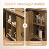 SoBuy KNL01-F Isola Cucina Mobiletto di Stoccaggio, Credenza Multifunzionale, Cucina Mobile Bar, Mobile da Soggiorno in Stile Industriale, Madia Salvaspazio 170 x 60 x 89 cm