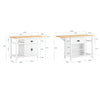 SoBuy Credenza con piano pieghevole in pino 145x60x95cm KNL06-WN